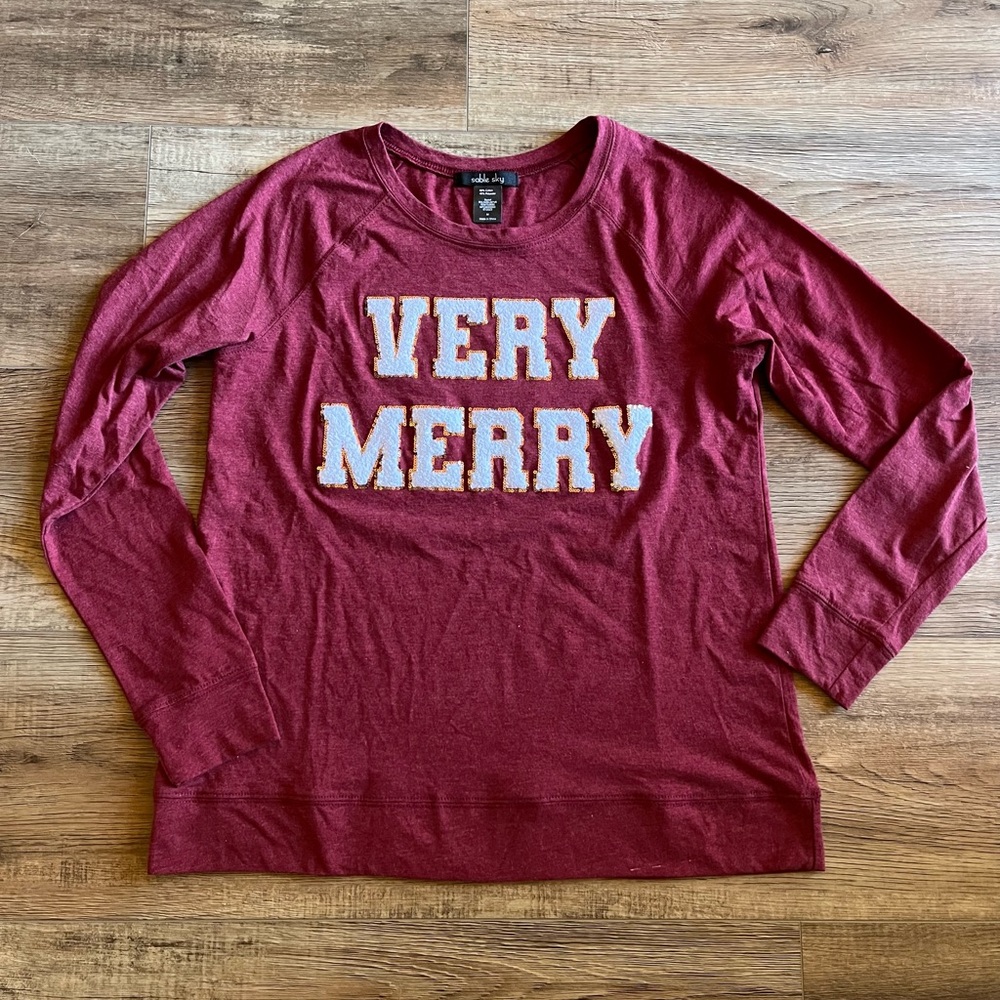Sable Sky Maroon Christmas Sweater